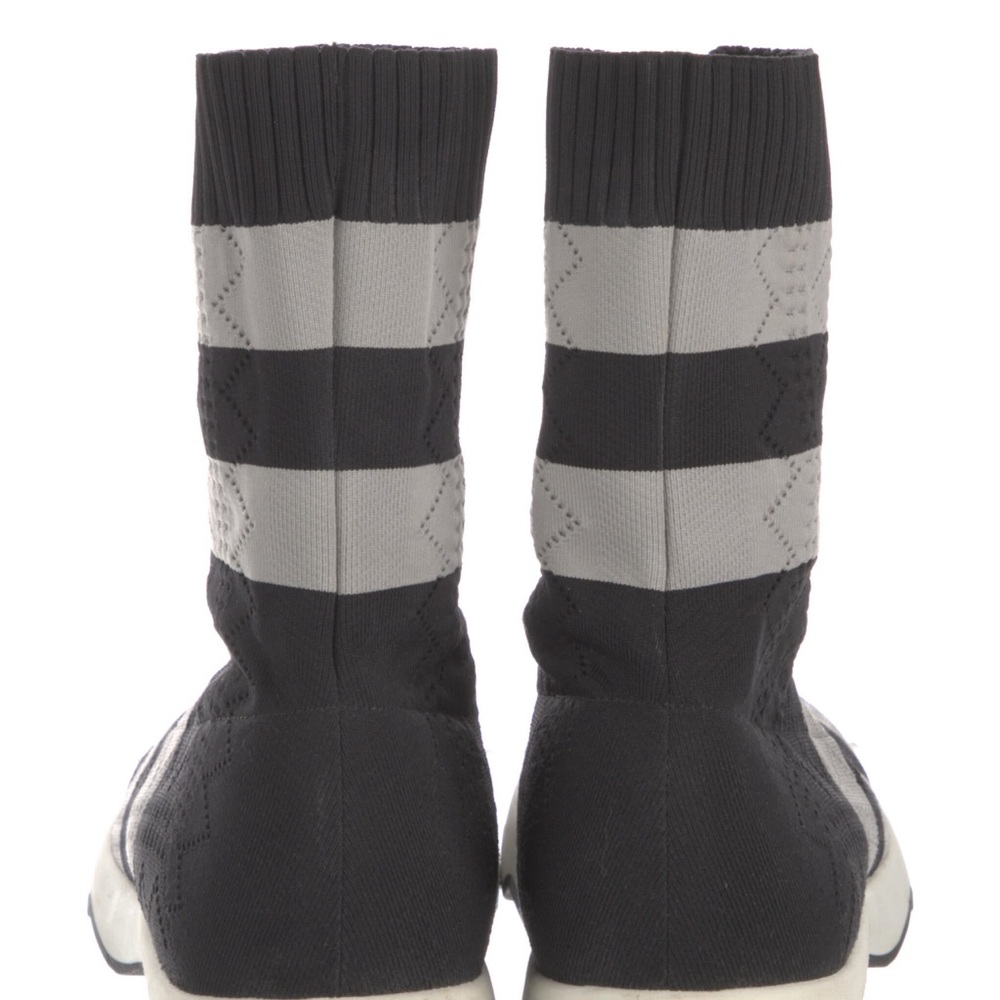FENDI Rockoko High Top Black & Gray Sneakers Size 8 - Picture 3 of 17